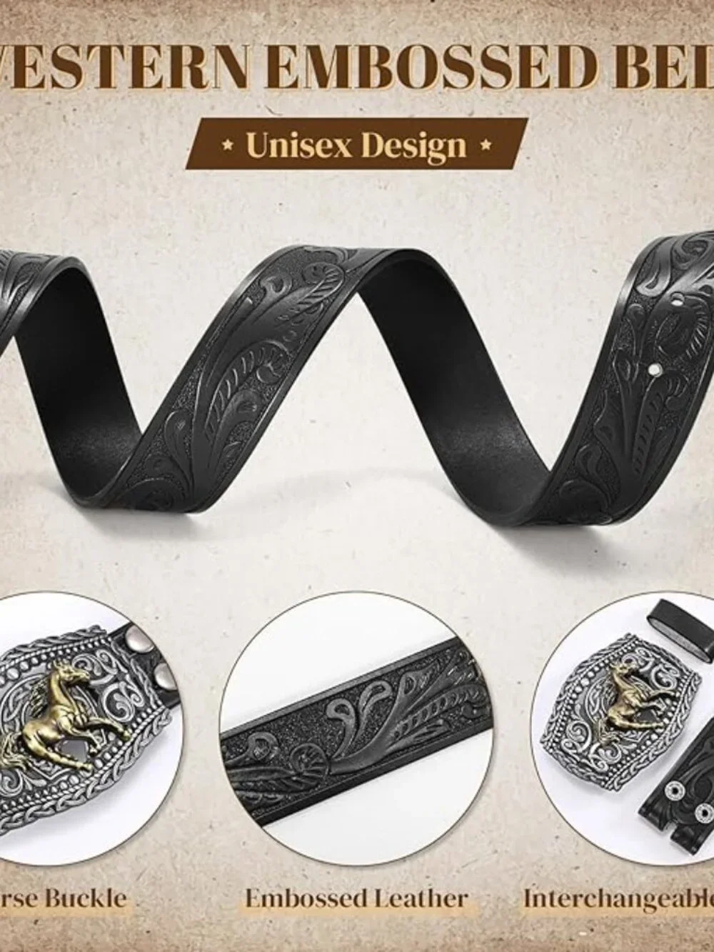 Leather Rodeo Cowboy Belts for Men & Women